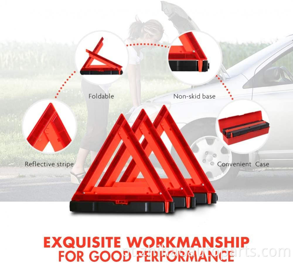 high visibility warning triangle with DOT